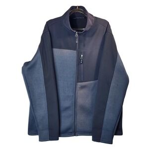 SwissTech Men Jacket L Greystone Full Zip Fleece Knit Hybrid Outdoor Techwear